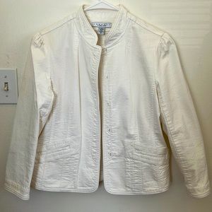 Laundry by Shelli Segal White Cotton Hook Closure Jacket Size 12